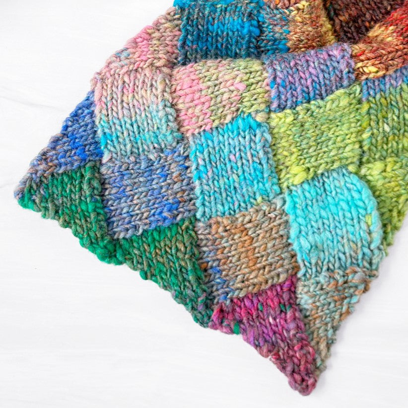 Entrelac Scarf in Noro Ito